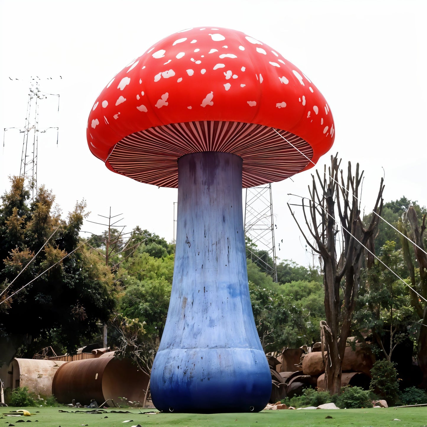 Giant Inflatable Light-Up Mushroom