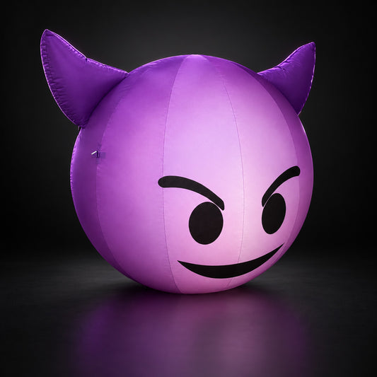 Hanging LED Ghost Emoji Style Inflatable Balloon