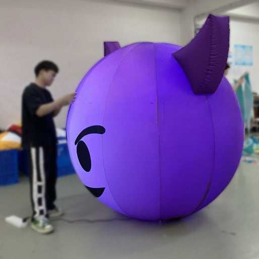 Hanging LED Ghost Emoji Style Inflatable Balloon