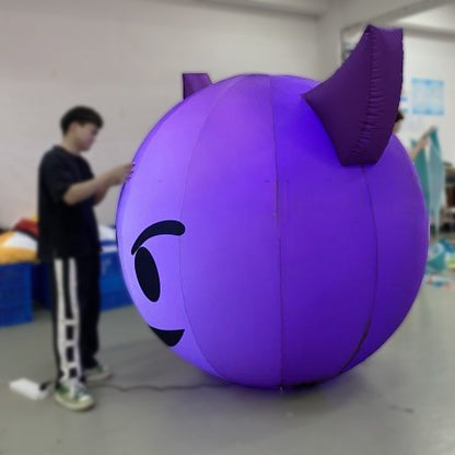 Hanging LED Ghost Emoji Style Inflatable Balloon