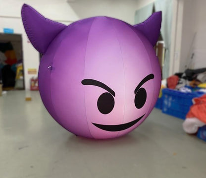Hanging LED Ghost Emoji Style Inflatable Balloon
