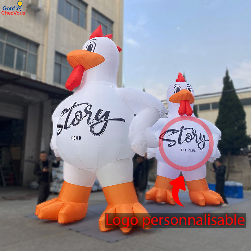 Poulet gonflable LED géant personnalisable
