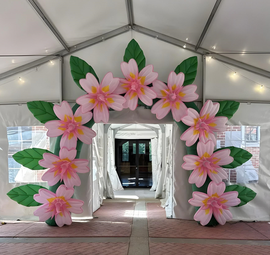 Inflatable Arch with Pink Flowers