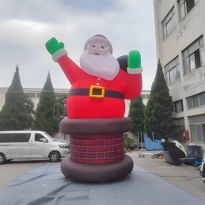Inflatable Santa in Chimney 