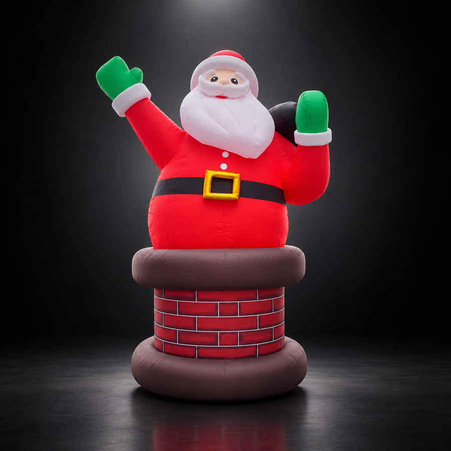 Inflatable Santa in Chimney 