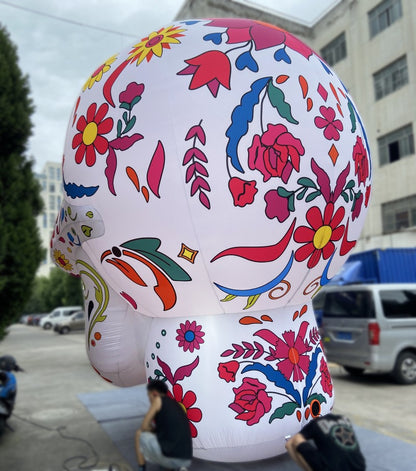 Tête de mort gonflable lumineuse – style mexicain géant